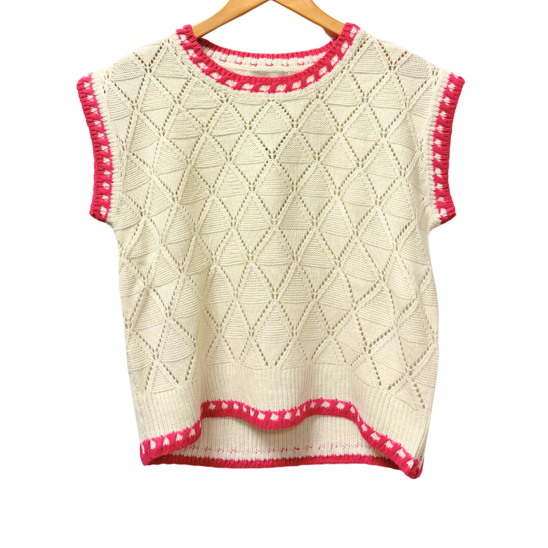 Sleeveless Crochet Sweater, Size: S