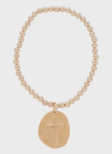 Classic Gold 4mm Bead Bracelet-Inspire Gold Charm