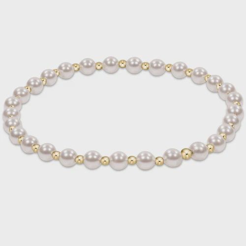 Classic Grateful Pattern Bracelet 4mm-Pearl