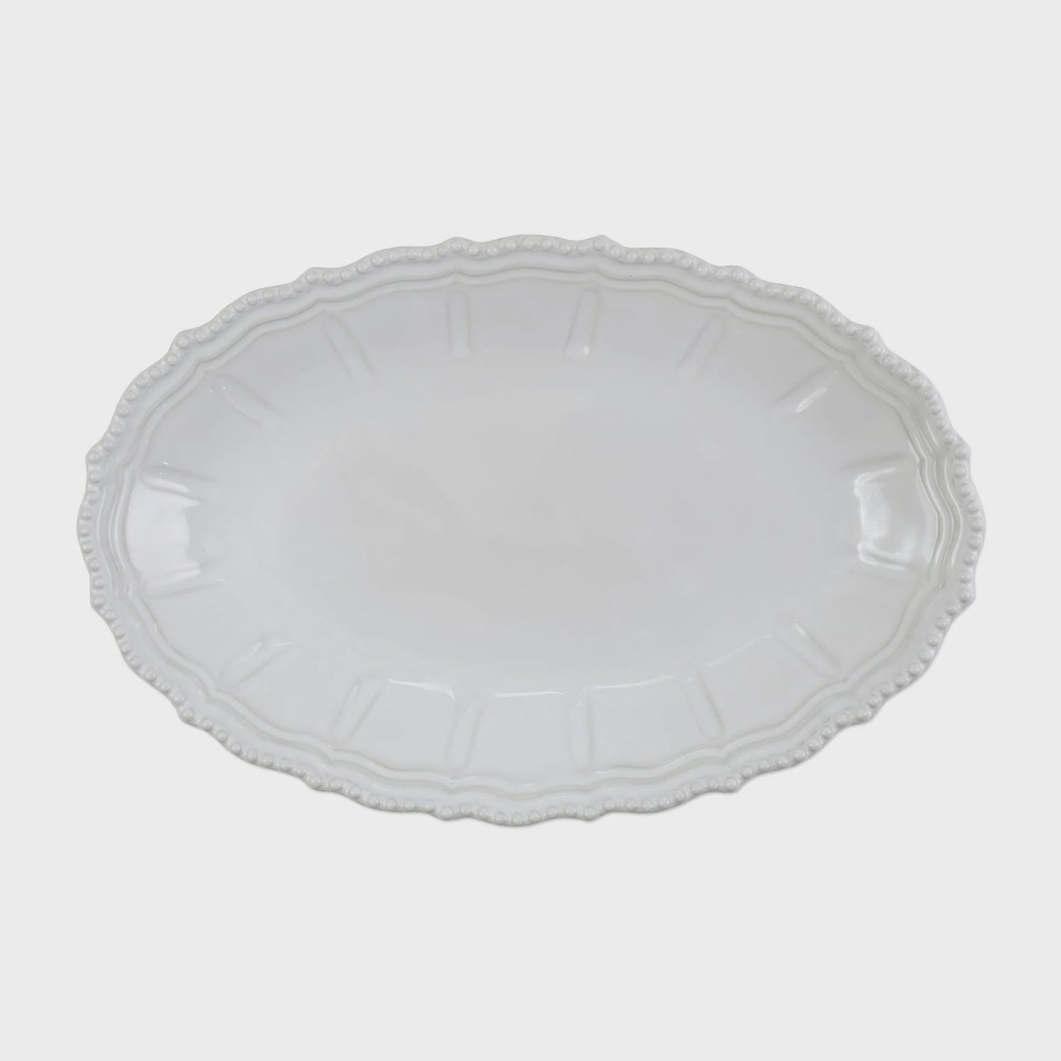 Incanto Stone White Baroque Large Oval Shallow Bowl-Neilson