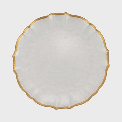 White Baroque Glass Plate-Neilson