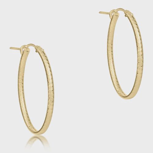 Textured 1&quot; Gold Oval Hoops