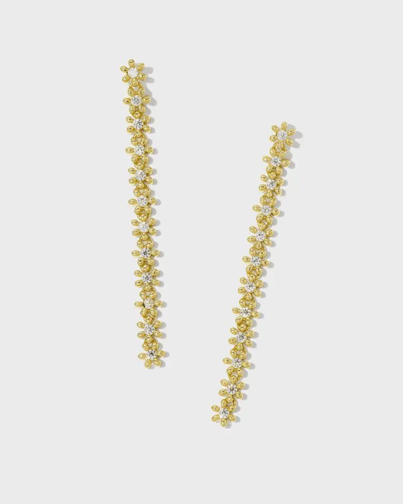 Nydia White Crystal Earrings