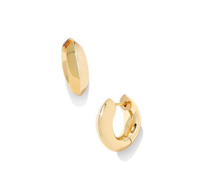Mikki Huggie Gold Polished Earrings