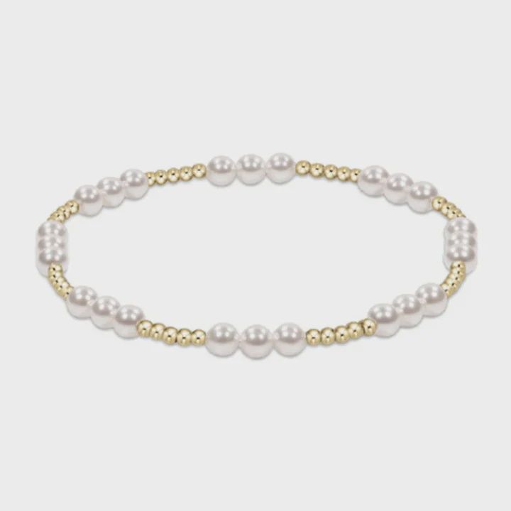 Classic Joy 4mm Bead Bracelet-Pearl