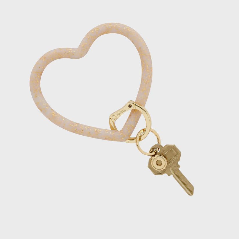 Gold Rush Confetti Heart Keychain