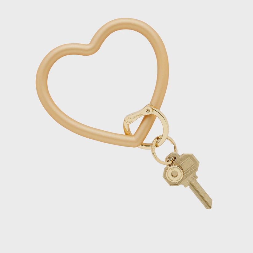 Solid Gold Rush Heart Keychain
