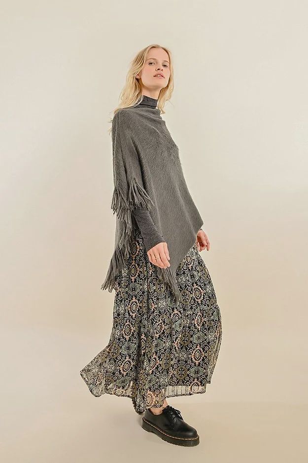 Ash Grey Poncho