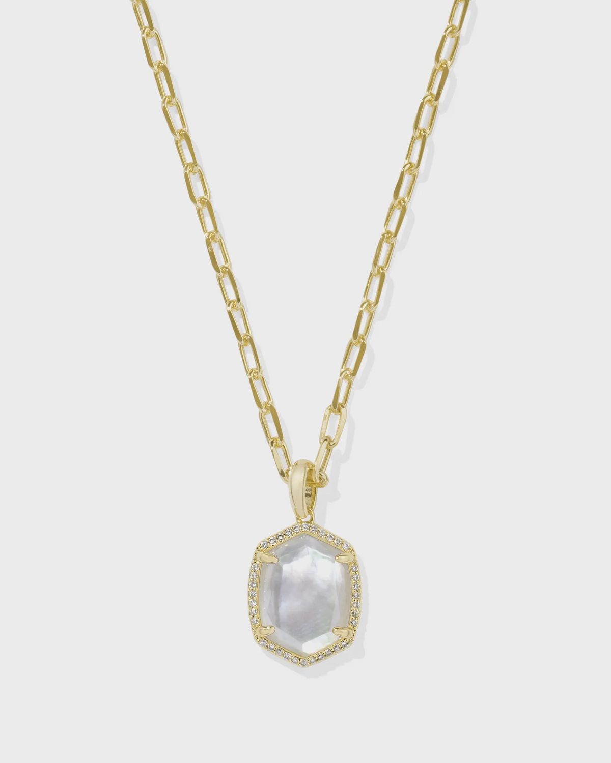 Daphne Pave Necklace Iridescent Ivory Illusion