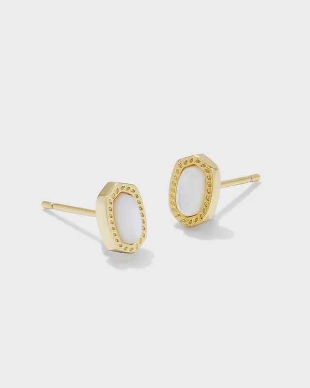 Mini Ellie Stud Earring Gold Ivory MOP