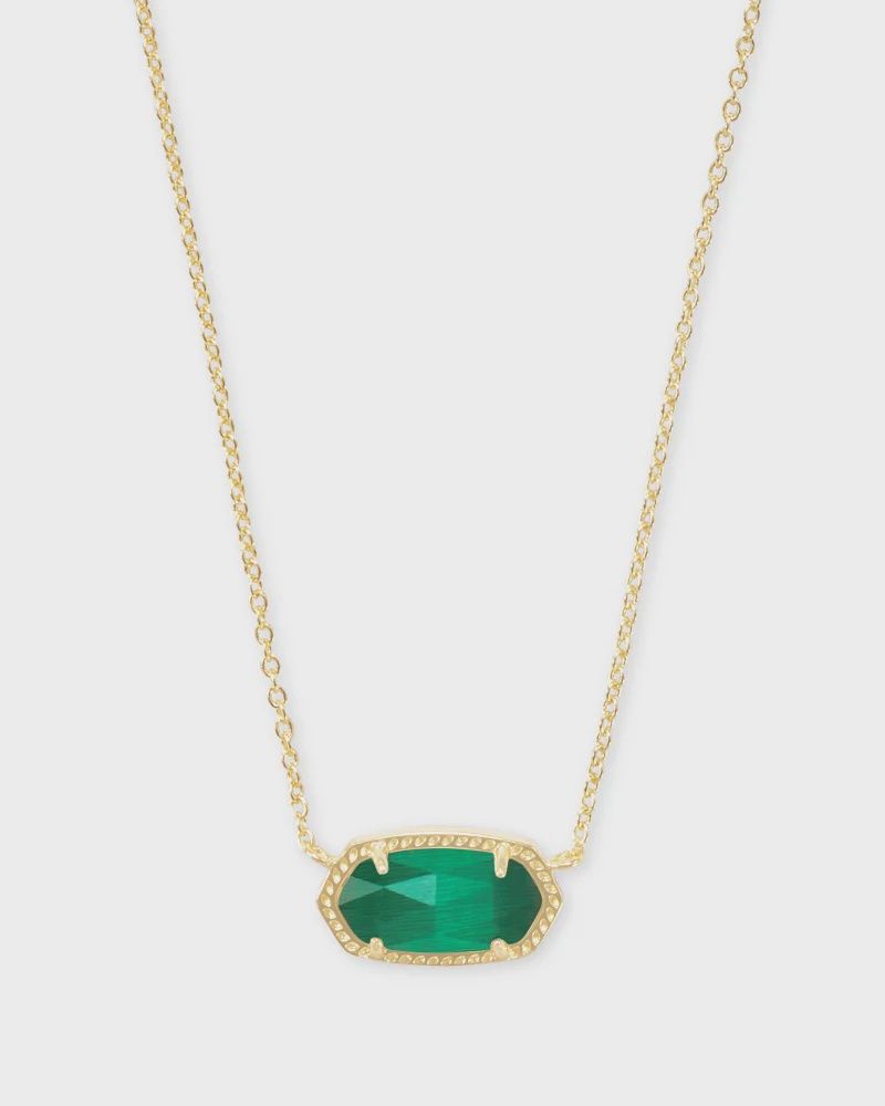 Elisa Necklace-Gold Emerald Cats Eye