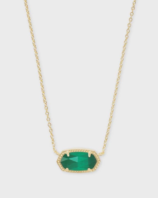 Elisa Necklace-Gold Emerald Cats Eye