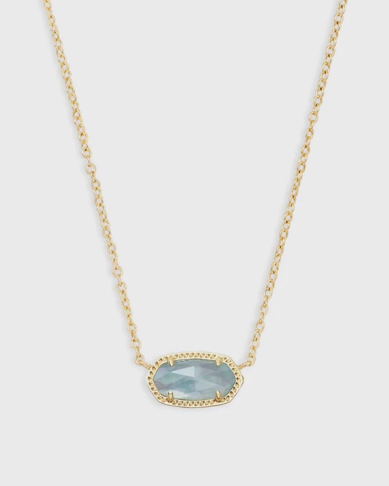 Elisa Necklace-Gold Light Blue Illusion