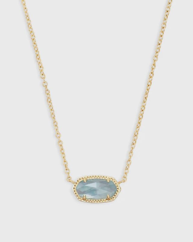 Elisa Necklace-Gold Light Blue Illusion