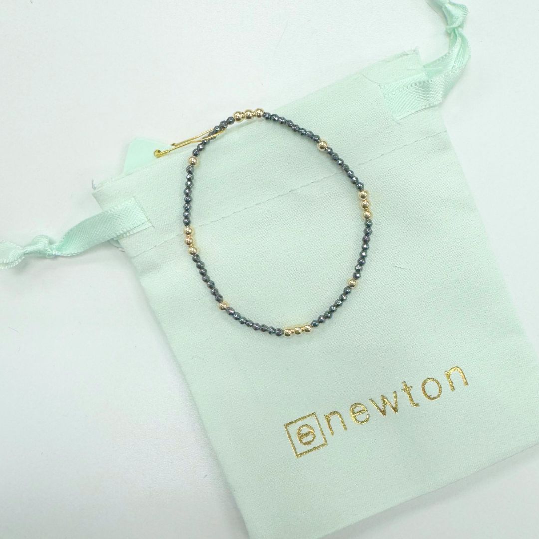 Worthy 2mm Bead Bracelet-Faceted Hematite