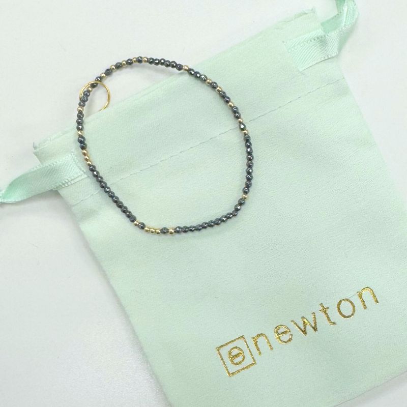 Hope Unwritten Gemstone 2mm Bead Bracelet-Faceted Hematite