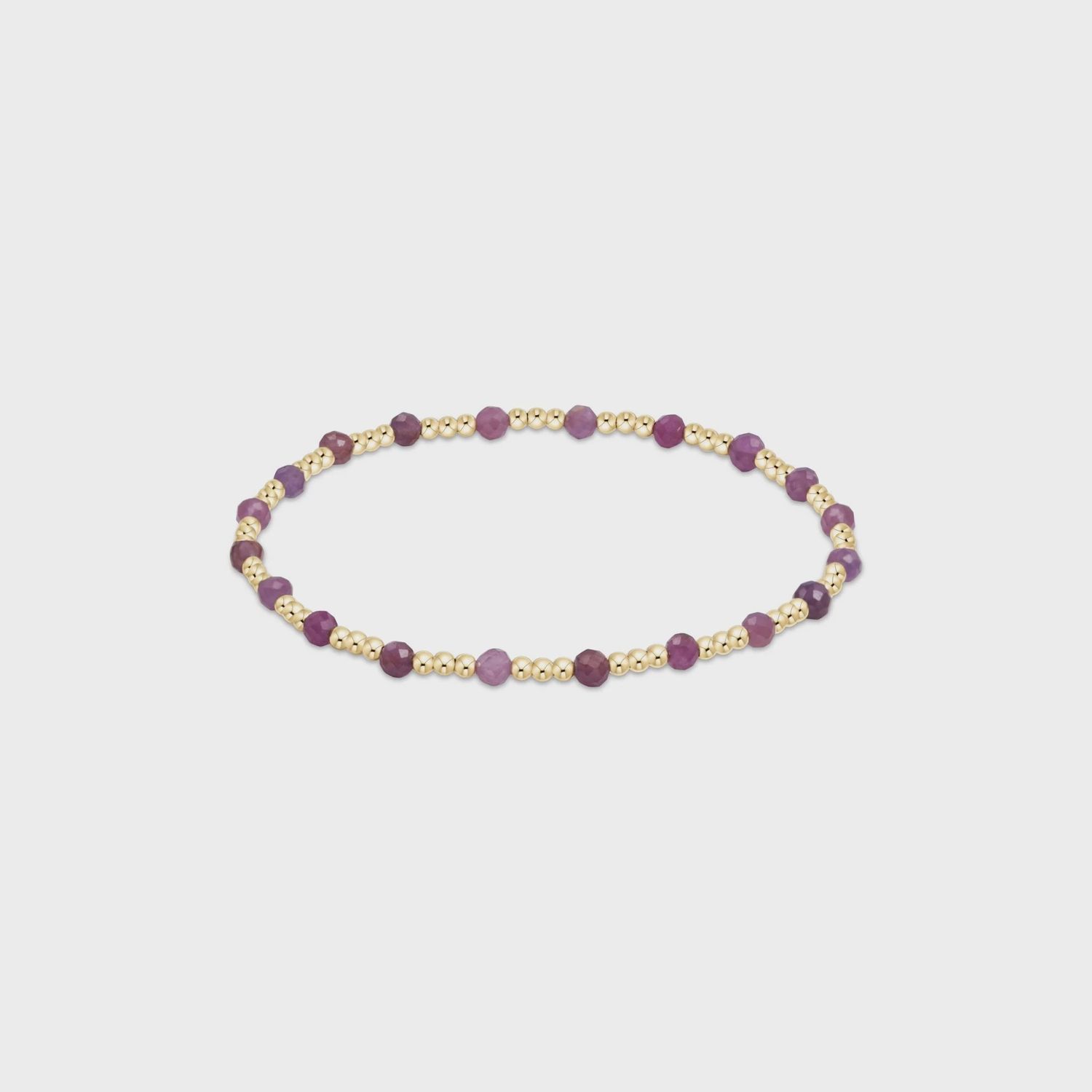 Gemstone Gold Sincerity 3mm Bead Bracelet-Ruby