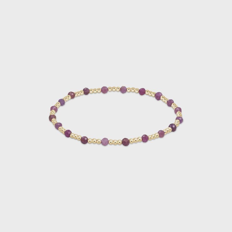 Gemstone Gold Sincerity 3mm Bead Bracelet-Ruby