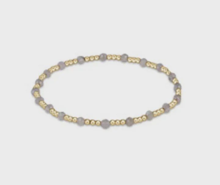 Gemstone Gold Sincerity 3mm Bead Bracelet-Labradorite