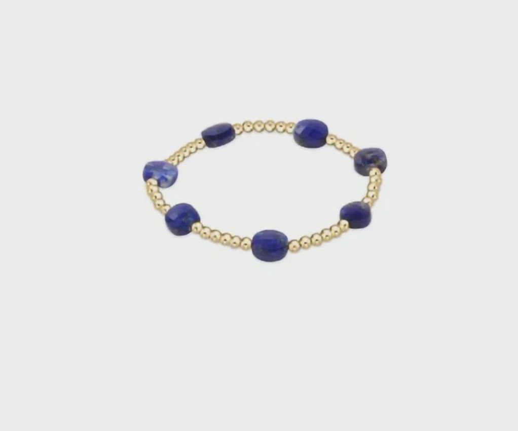 Admire Gold 3mm Bead Bracelet-Lapis
