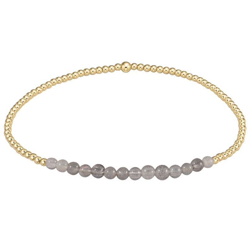 Gold Bliss 2mm Bead Bracelet-Labradorite