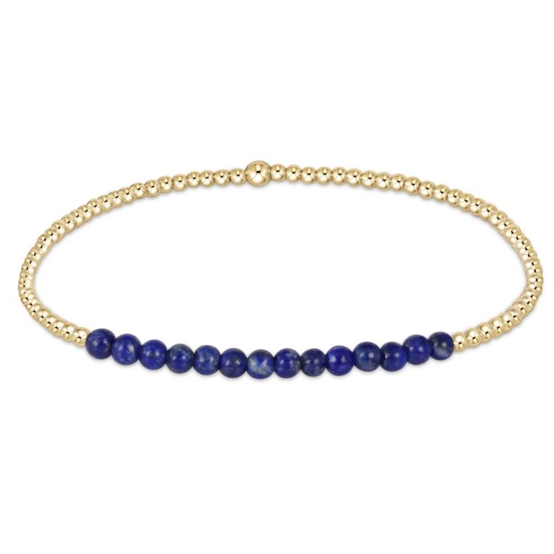 Gold Bliss 2mm Bead Bracelet-Lapis