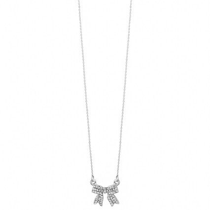 Bow 18k Gold Silver Necklace