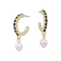 Wolf Black Pearl Earring