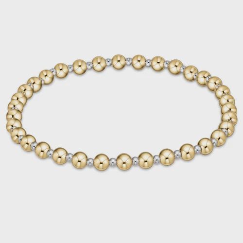 Classic Grateful Pattern 4mm Bead Bracelet-Mixed Metal
