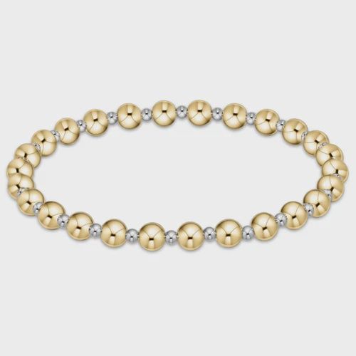Classic Grateful Pattern 5mm Bead Bracelet-Mixed Metal