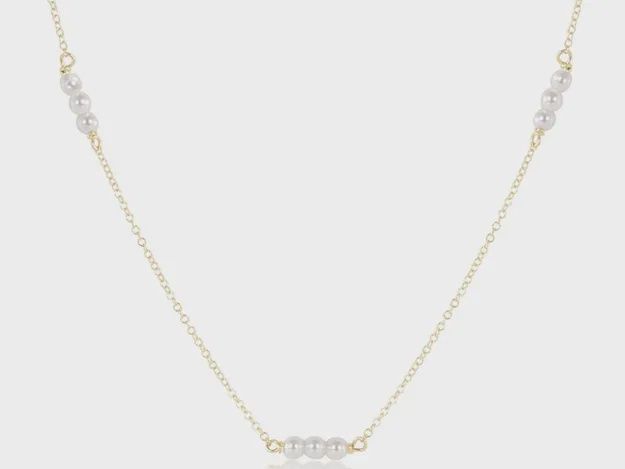 17&quot; Joy Simplicity Chain Choker-3mm Pearl