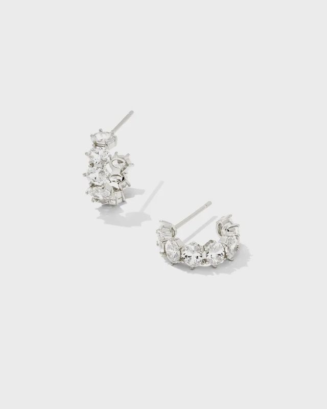 Cailin Crystal Huggie Rhodium CZ