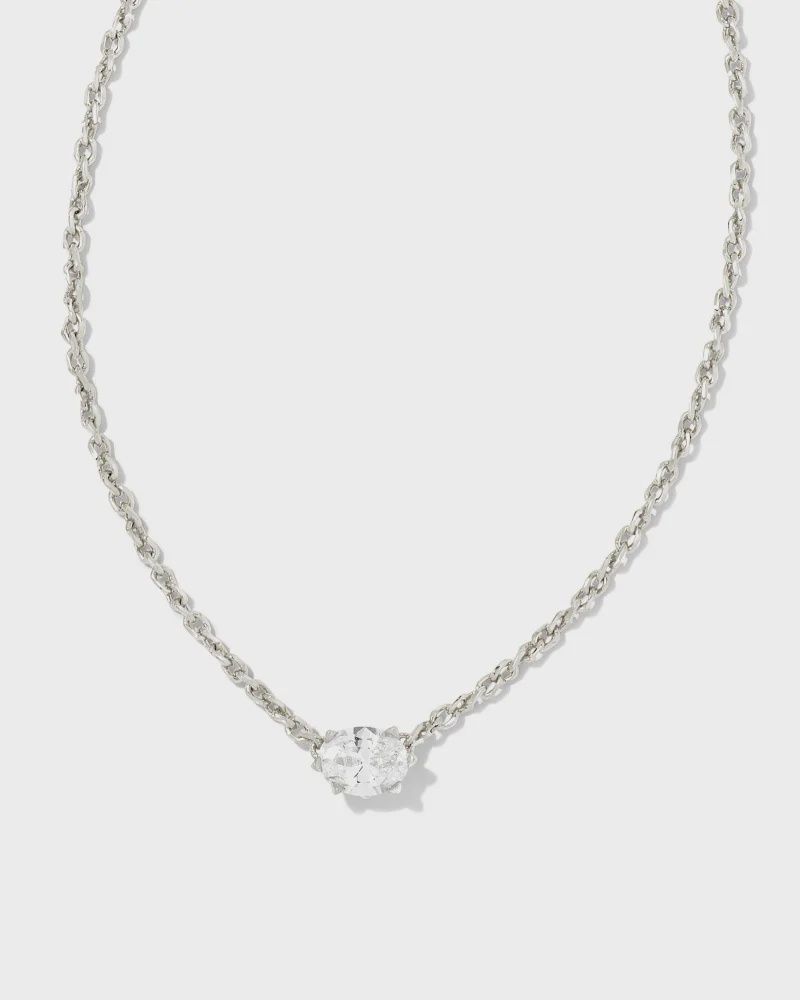 Cailin Necklace Rhodium White CZ