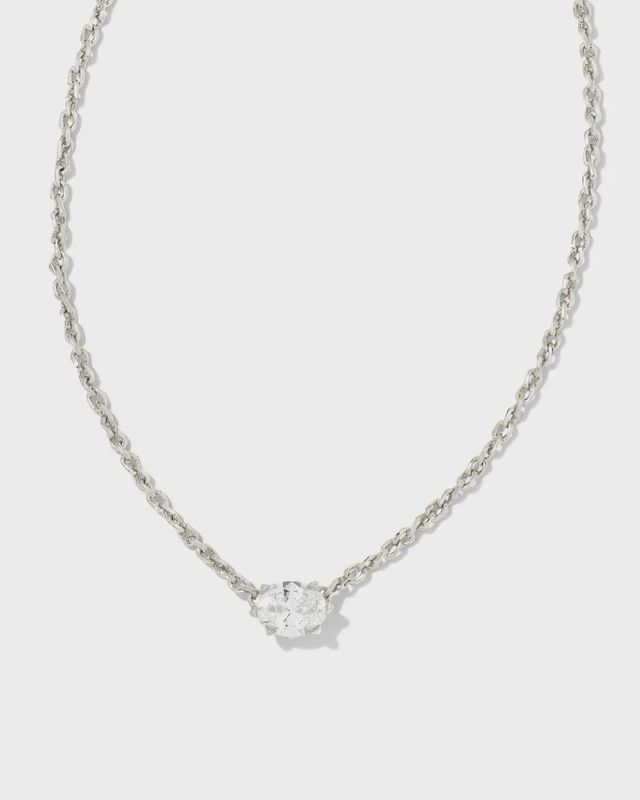 Cailin Necklace Rhodium White CZ