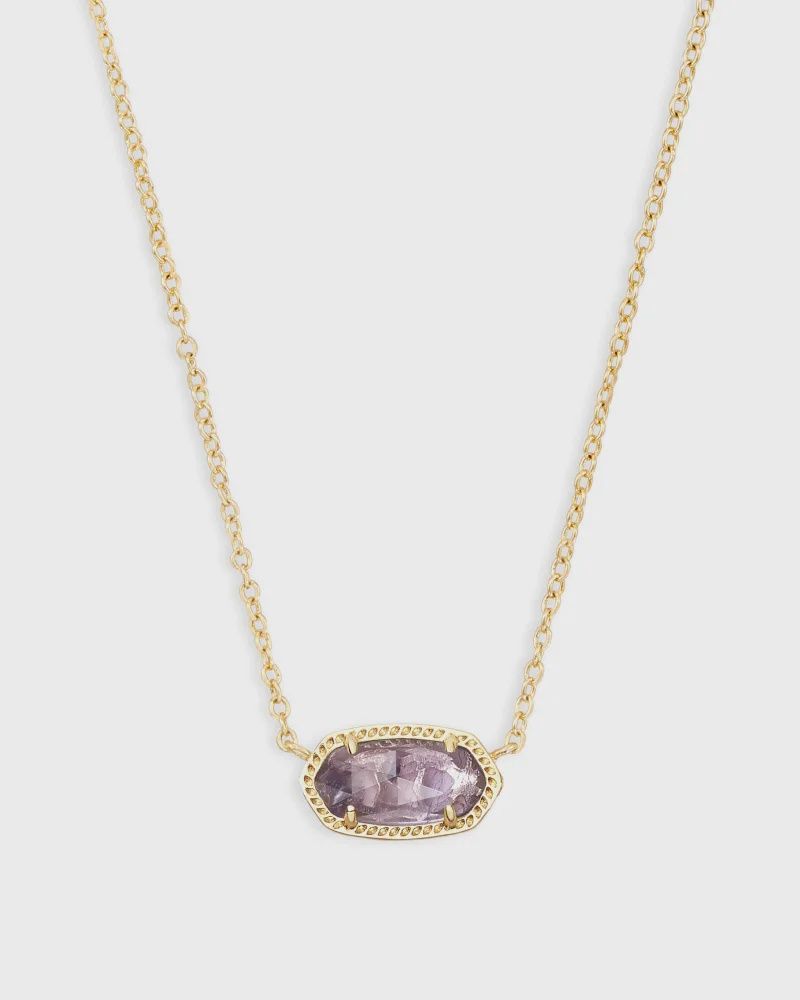 Elisa Necklace Gold Purple Amethyst