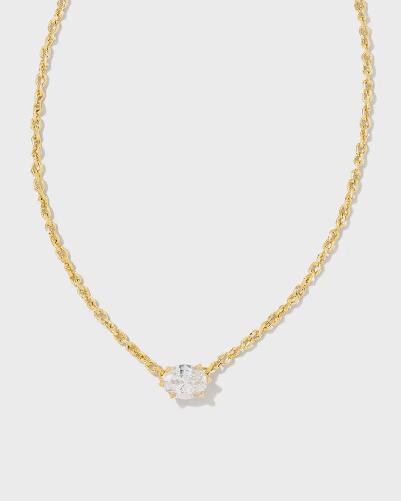 Cailin Necklace Gold White CZ