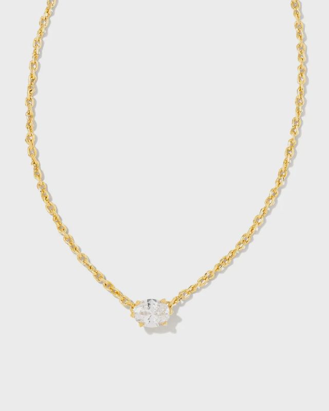 Cailin Necklace Gold White CZ