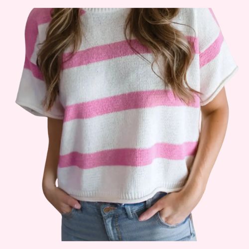 Casual Pink Stripe Top