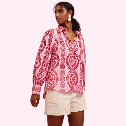 Eyelet Embroidered L/S Top
