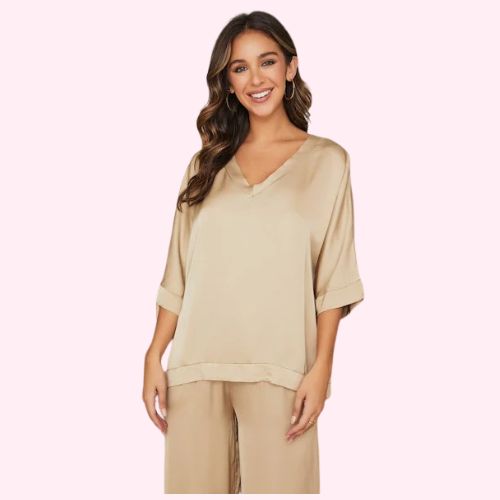 Silky Kimono Sleeve Top