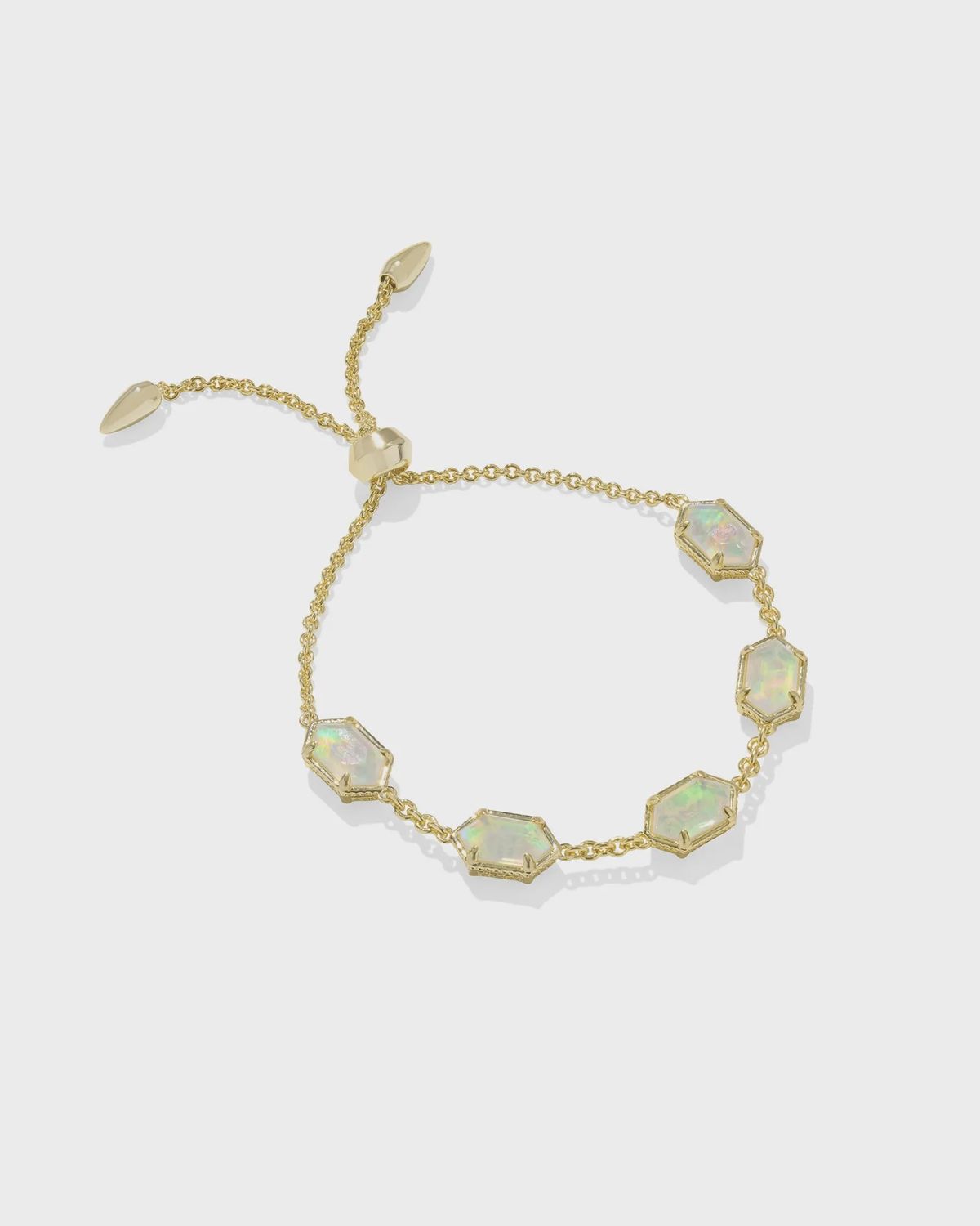 Hallie DLCT Gold Bracelet-Opalite Illusion Chain