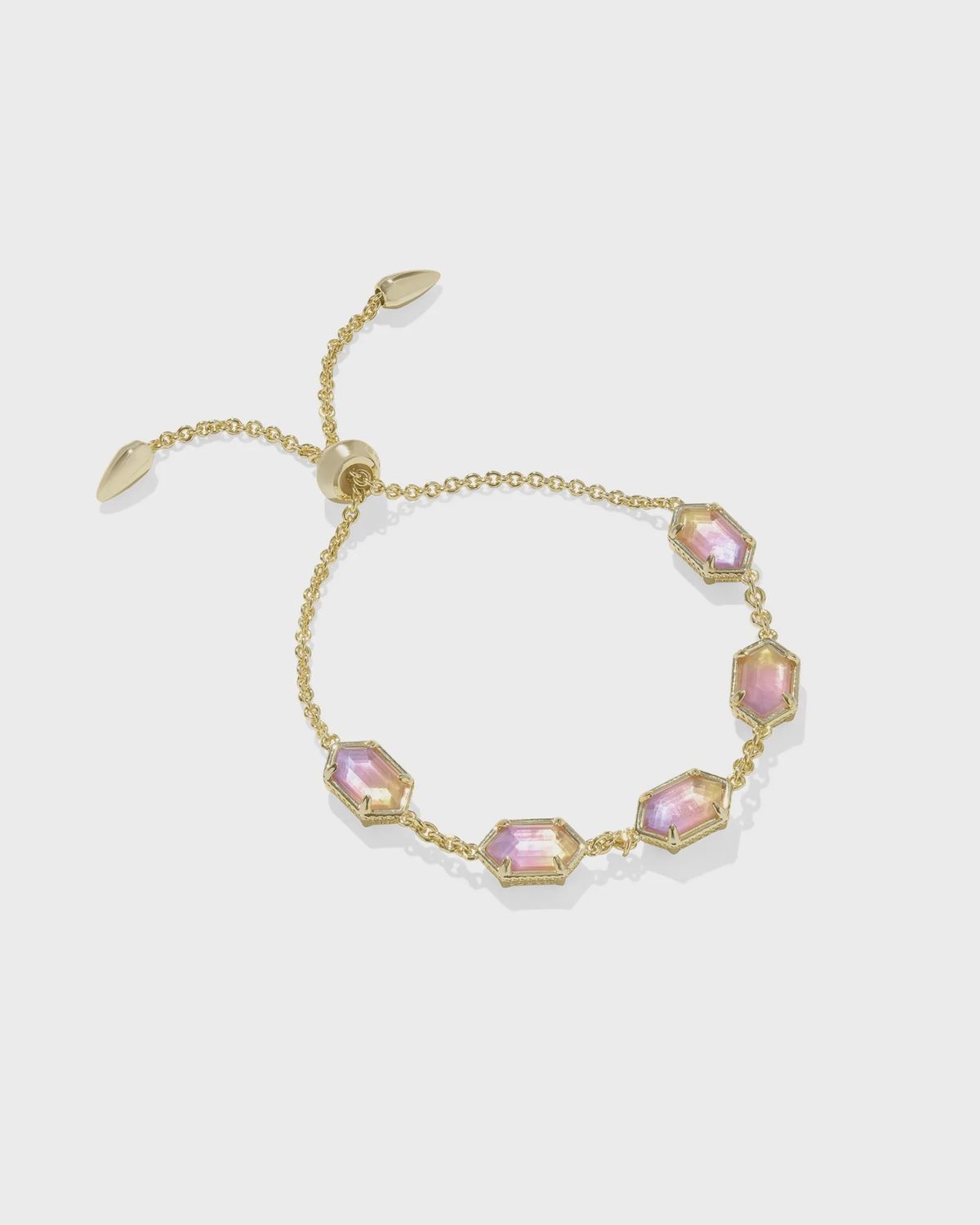 Hallie DLCT Gold Chain Bracelet-Sunrise Watercolor Illusion