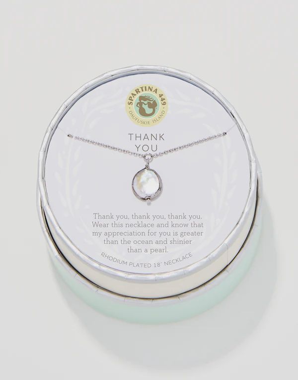 Thank You/ Coin Pearl Necklace 18&quot;