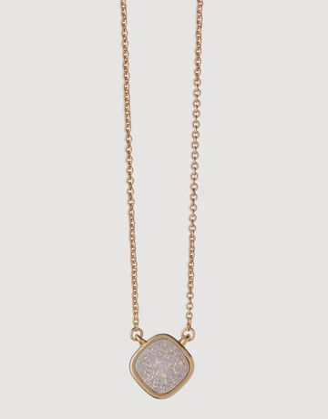 Breathe/Cream Druzy SLV Necklace