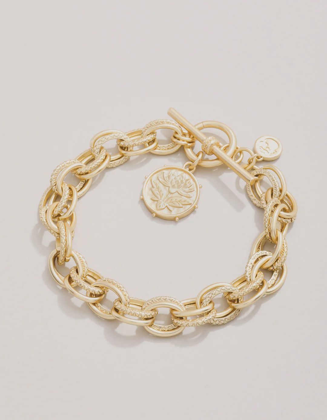Gold Lotus Toggle Bracelet