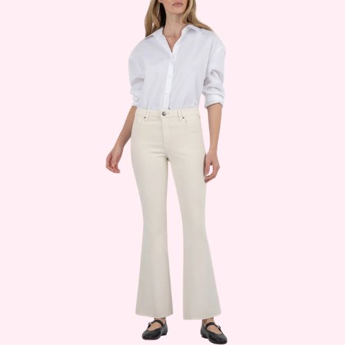 Stella HR Flare Raw Hem-Ecru
