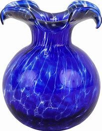 Hibiscus Glass Cobalt Tortoiseshell Bud Vase
