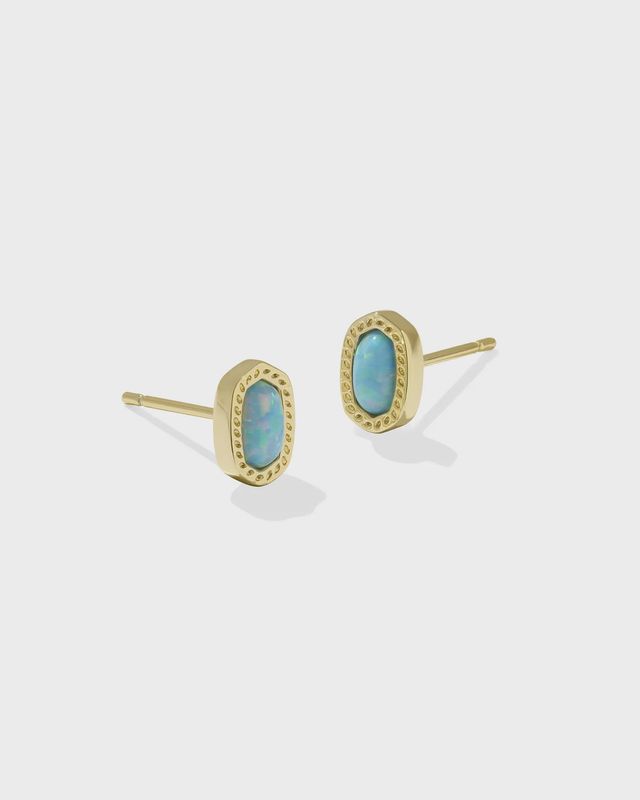 Mini Ellie Stud Earring Lt Teal Opal