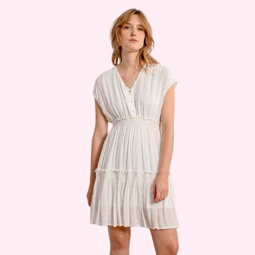 Offwhite Woven Dress