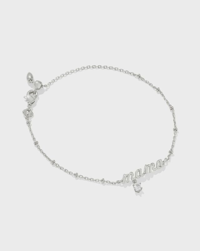 Mama Crystal Rhodium Bracelet
